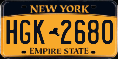 NY license plate HGK2680