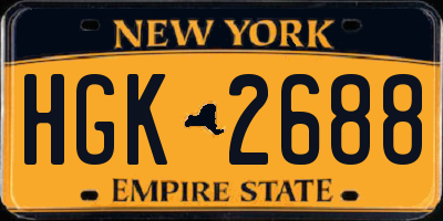 NY license plate HGK2688