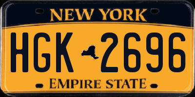 NY license plate HGK2696