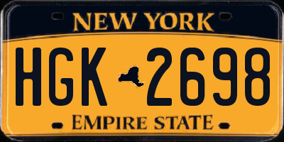 NY license plate HGK2698