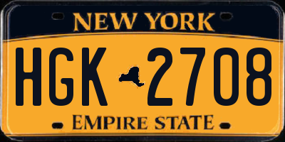 NY license plate HGK2708