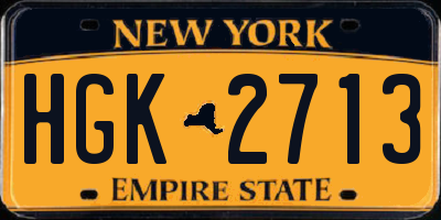 NY license plate HGK2713