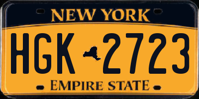 NY license plate HGK2723