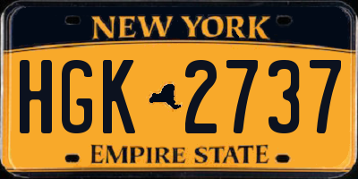 NY license plate HGK2737