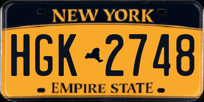 NY license plate HGK2748