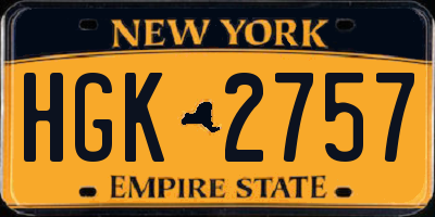 NY license plate HGK2757