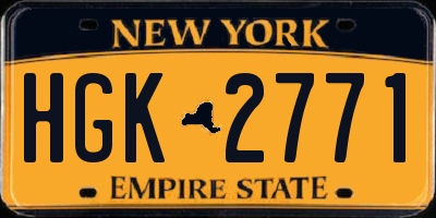 NY license plate HGK2771