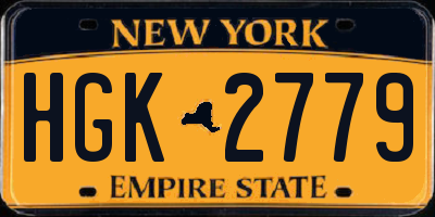 NY license plate HGK2779