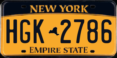 NY license plate HGK2786