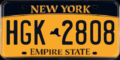 NY license plate HGK2808
