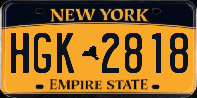 NY license plate HGK2818
