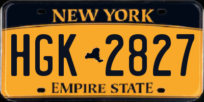 NY license plate HGK2827