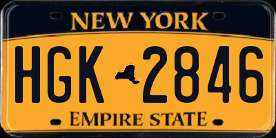 NY license plate HGK2846