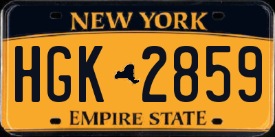 NY license plate HGK2859