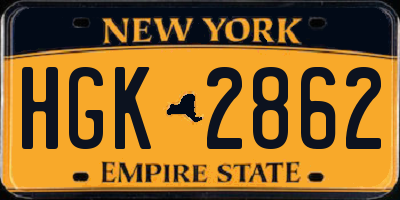 NY license plate HGK2862