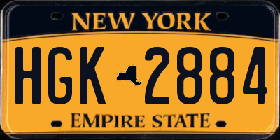 NY license plate HGK2884