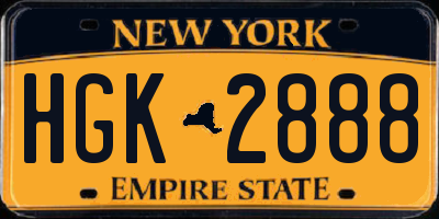 NY license plate HGK2888