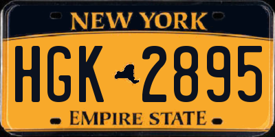 NY license plate HGK2895
