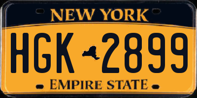 NY license plate HGK2899