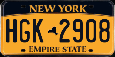 NY license plate HGK2908