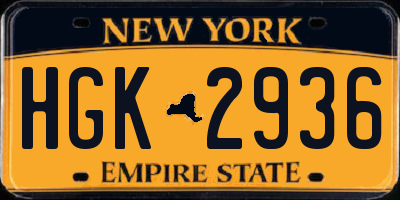 NY license plate HGK2936