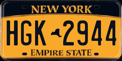 NY license plate HGK2944