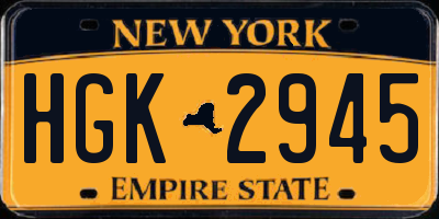 NY license plate HGK2945