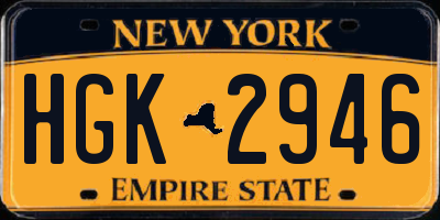 NY license plate HGK2946