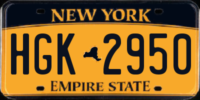 NY license plate HGK2950