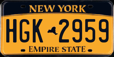 NY license plate HGK2959