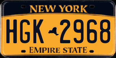 NY license plate HGK2968