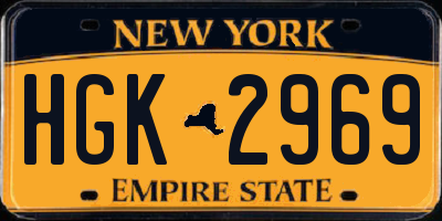 NY license plate HGK2969