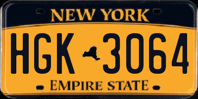 NY license plate HGK3064