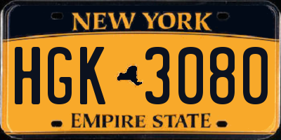 NY license plate HGK3080