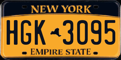 NY license plate HGK3095