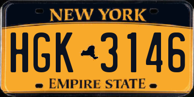 NY license plate HGK3146