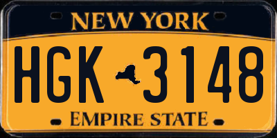 NY license plate HGK3148