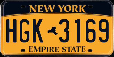 NY license plate HGK3169