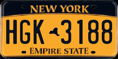 NY license plate HGK3188