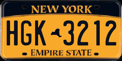 NY license plate HGK3212