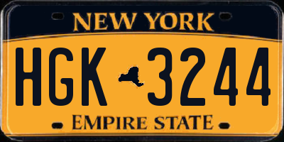 NY license plate HGK3244