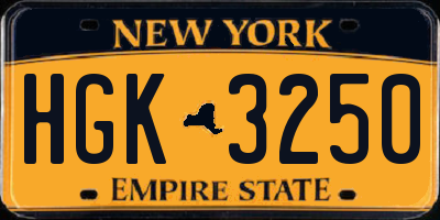 NY license plate HGK3250