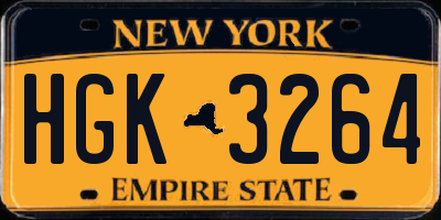 NY license plate HGK3264