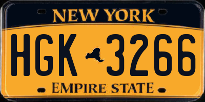 NY license plate HGK3266