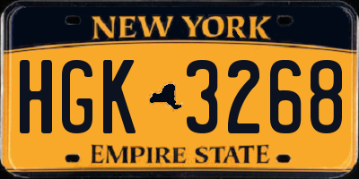 NY license plate HGK3268
