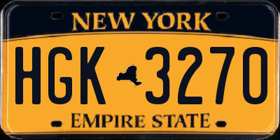 NY license plate HGK3270