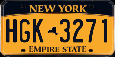 NY license plate HGK3271