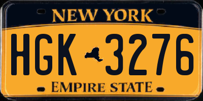 NY license plate HGK3276