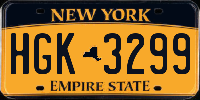 NY license plate HGK3299