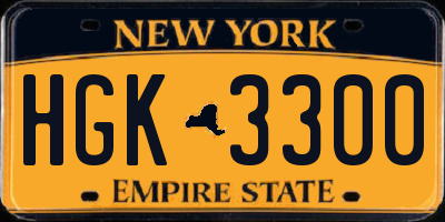 NY license plate HGK3300